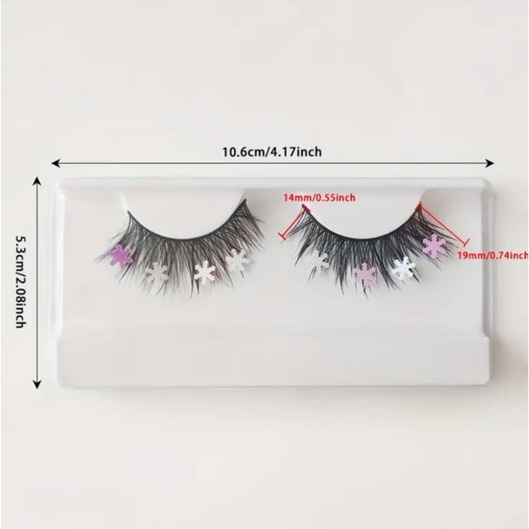 Snowflake Glitter False Eyelashes - Picture 4 of 8